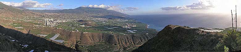 La vallée de Aridane dans l'ouest ensolleillé de La Palma